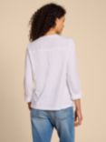 White Stuff Macley Mix Cotton Shirt, Pale Ivory, Pale Ivory