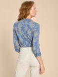 White Stuff Annie Leaf Print Shirt, Blue