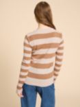 White Stuff Merino Wool Fine Knit Stripe Jumper, Natural/Multi