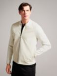 Ted Baker Pieter Long Sleeve Suede Front Zip Through Jacket, Natural Taupe