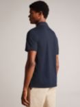 Ted Baker Aroue Short Sleeve Auede Trim Polo Shirt, Blue Navy