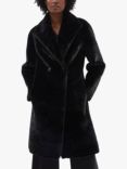 James Lakeland Faux Leather Reversible Wrap Coat, Black
