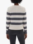 James Lakeland Breton Cashmere Blend Striped Jumper, Grey/Beige, Grey/Beige