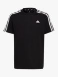 adidas Kids' Essentials 3 Stripes Logo T-Shirt, Black