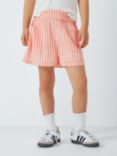 John Lewis Kids' Lurex Stripe Woven Shorts, White/Peach