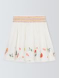 John Lewis Kids' Embroidery Metallic Thread Skirt, White