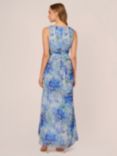 Adrianna Papell Metallic Floral Maxi Dress, Blue/Multi