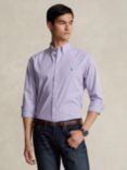 Ralph Lauren Tailored Fit Plaid Stretch Poplin Stripe Shirt, Lavender/White