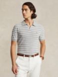 Polo Ralph Lauren Striped Linen Blend Polo Shirt, Grey