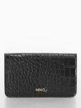 Mango Leonor Faux Croc Purse, Black