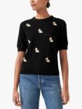 Radley Scottie Short Sleeve Wool Blend Jumper, Black