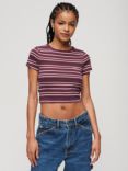 Superdry Vintage Striped T-Shirt, Purple/Multi