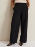 Phase Eight Mila Ponte Wide Leg Trousers, Black