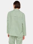Whistles Cotton Stripe Pyjama Top, Green/White