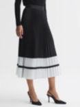 Reiss Marie Pleated Colour Block Midi Skirt