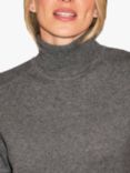 Pure Collection Cashmere Roll Neck Jumper, Soft Charcoal