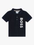 BOSS Baby Logo Short Sleeve Polo Shirt, Black