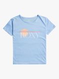 Roxy Kids' Sun Logo Short Sleeve T-Shirt, Air Blue