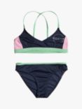Roxy Kids' Ilacabo Collection Athletic Two-Piece Bikini Set, Naval Academy