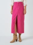 Fabienne Chapot Carlyne Denim Midi Skirt, Hot Pink