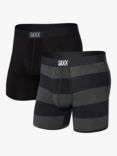 SAXX Rugby Stripe Trunks, Pack of 2, Black