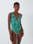 John Lewis Ayanna High Apex Swimsuit, Green