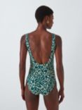 John Lewis Rio Spot Print Twist Swimsuit, Blue/Multi