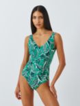 John Lewis Ayanna Ruched Tummy Control Swimsuit, Green