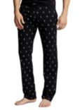 Ralph Lauren Signature Pony Jersey Lounge Pants, Black/White