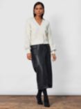 Closet London Leather Wrap Midi Skirt, Black, Black