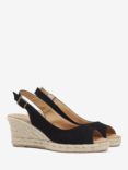 Barbour Glamis Suede Wedge Heel Espadrilles, Black