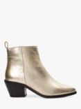 Dune Papz Leather Ankle Boots, Gold-leather