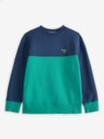 Barbour Kids' Benjamin Crew Neck Sweatshirt, Navy/Green