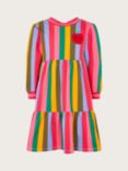 Monsoon Kids' Striped Jersey Tiered Dress, Multi