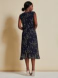 Jolie Moi Chiffon Pleated Midi Dress, Navy