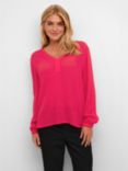 KAFFE Amber V Neck Blouse, Virtual Pink