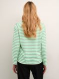 KAFFE Winny Long Sleeve Stripe T-Shirt, Antique White/Green