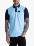 LUKE 1977 Saddleworth Short Sleeve Polo Top, Sky Blue