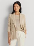 Lauren Ralph Lauren Cotton Double Breasted Blazer, Explorer Sand