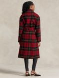 Polo Ralph Lauren Jacky Wool Blend Tartan Wrap Coat, Red/Multi, Red/Multi