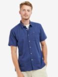 Barbour Nelson Linen Blend Short Sleeve Shirt, Indigo