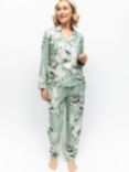 Cyberjammies Julia Floral Print Pyjama Set, Sage/Multi