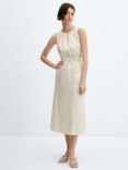 Mango Irena Cotton Slit Elastic Waist Dress