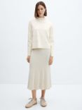 Mango Chimney High Neck Jumper, Light Beige