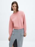Mango Nora Fine Knit Jumper, Pink