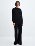 Mango Vieira Round Neck Knitted Jumper, Black