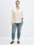 Mango Ideale Satin Flowy Shirt, Natural White