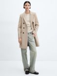 Mango Dali Wool Blend Coat, Stone