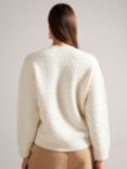 Ted Baker Morlea Horizontal Cable Knit Easy Fit Jumper, Ivory