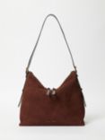 Jigsaw Large Trafalgar Shoulder Bag, Burgundy